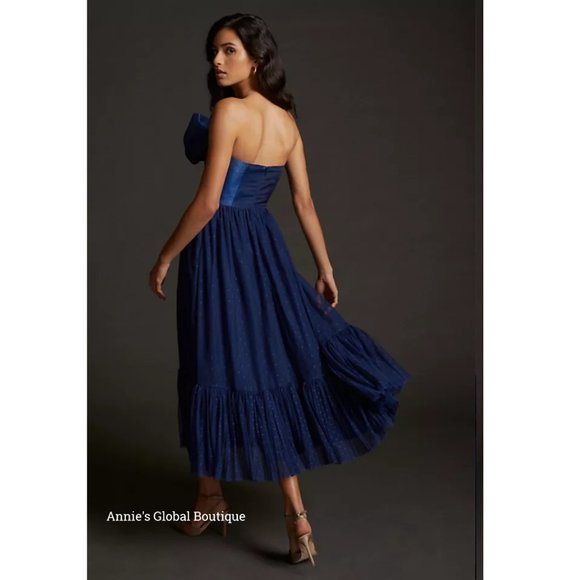 RARE NWT ANTHROPOLOGIE HUTCH Tulle Bow-Tie Midi Dress. - Picture 5 of 16